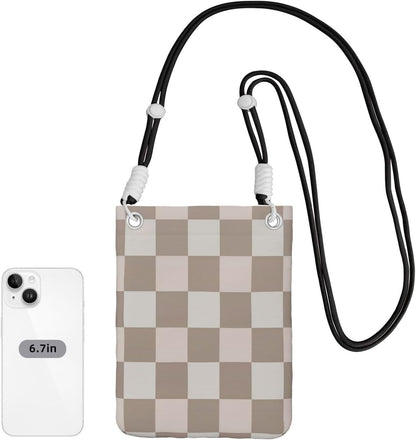 Women's Crossbody Phone Bag, Black Shoulder Strap, Adjustable Shoulder Strap, Vintage Sea Turtle Pattern
