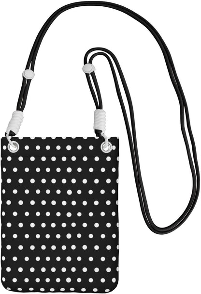 Women's Crossbody Phone Bag, Black Shoulder Strap, Adjustable Shoulder Strap, Vintage Sea Turtle Pattern