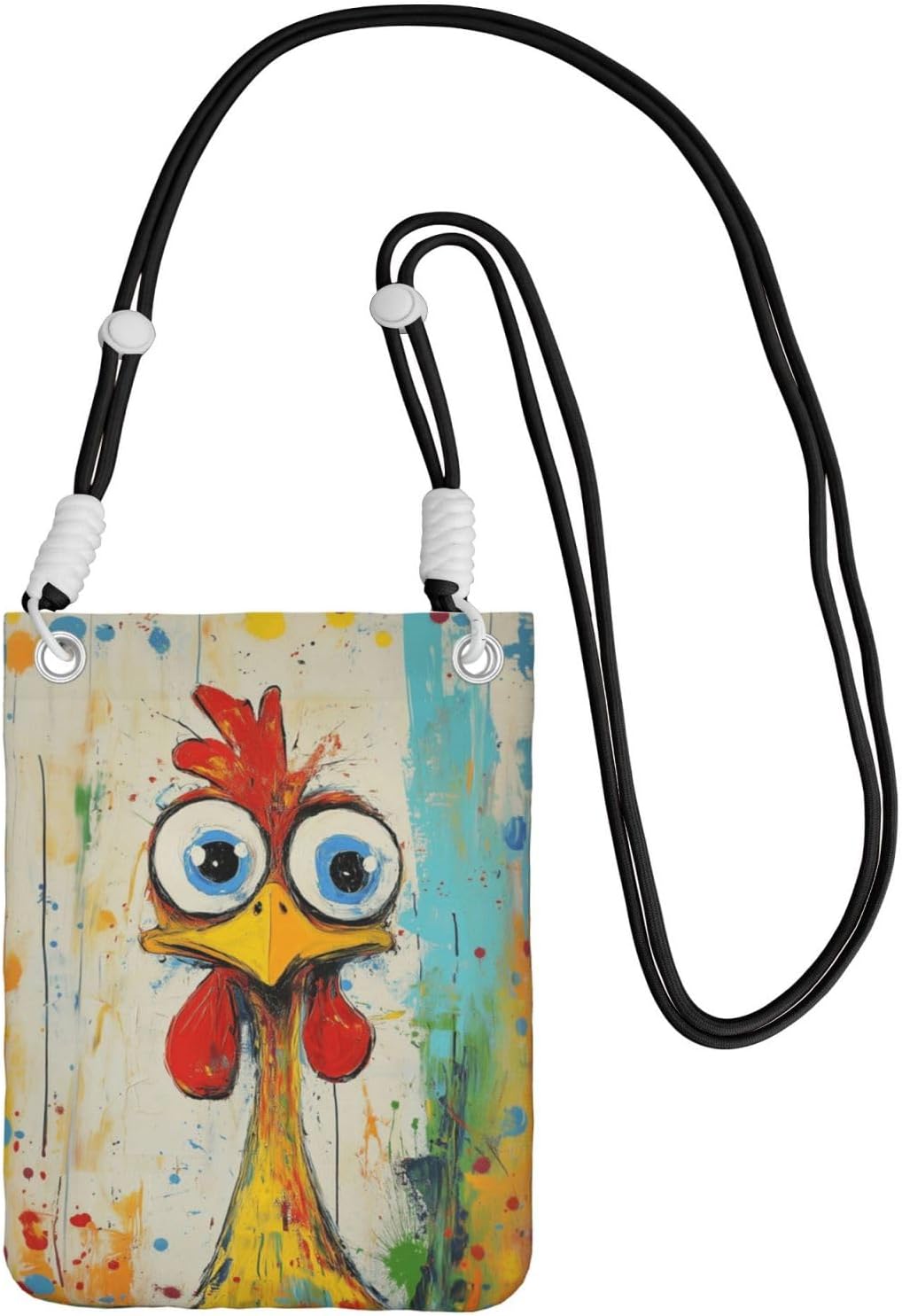 Women's Crossbody Phone Bag, Black Shoulder Strap, Adjustable Shoulder Strap, Vintage Sea Turtle Pattern