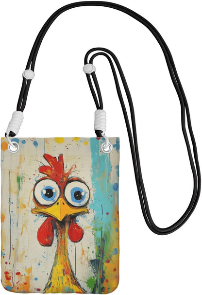 Women's Crossbody Phone Bag, Black Shoulder Strap, Adjustable Shoulder Strap, Vintage Sea Turtle Pattern