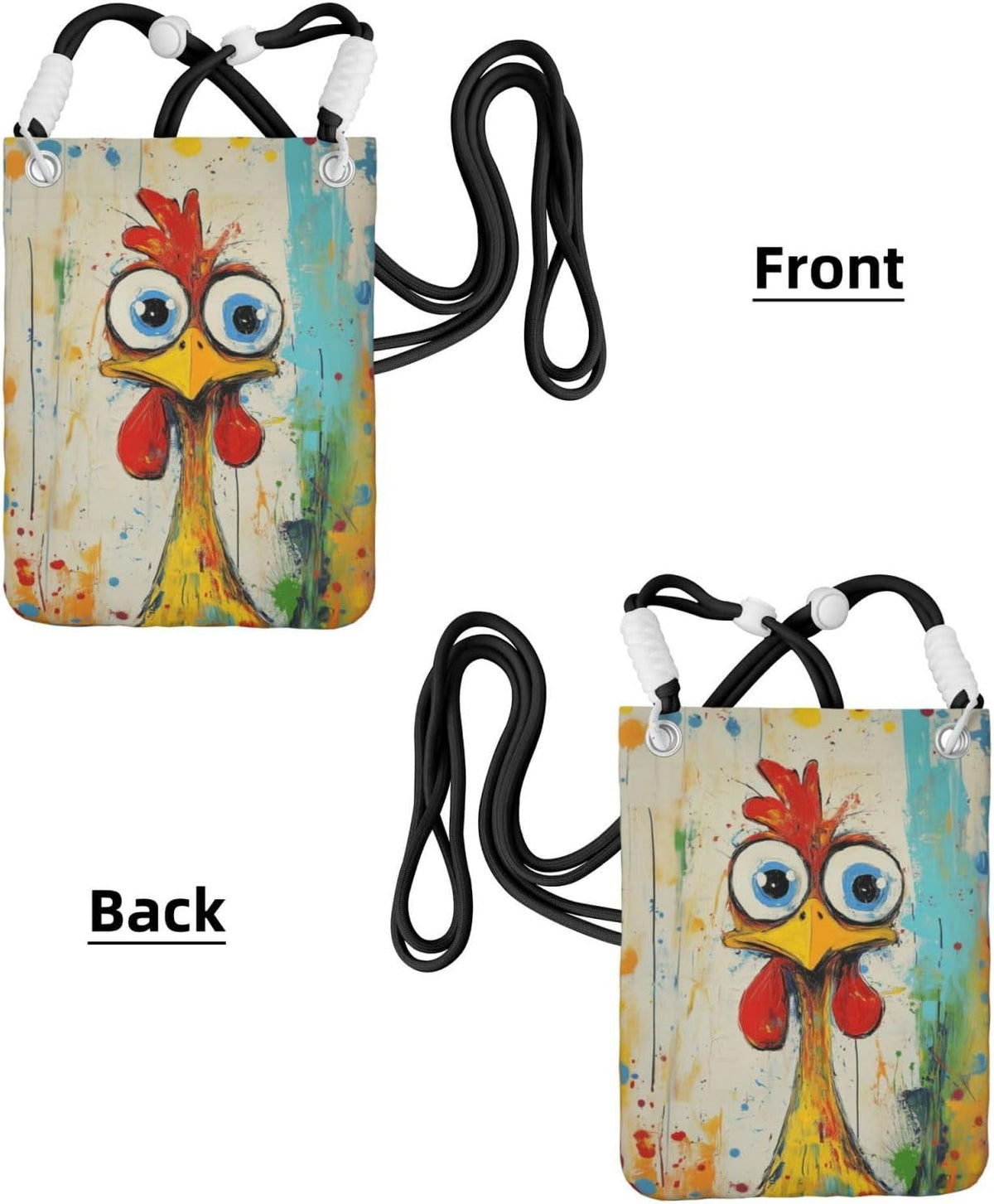 Women's Crossbody Phone Bag, Black Shoulder Strap, Adjustable Shoulder Strap, Vintage Sea Turtle Pattern