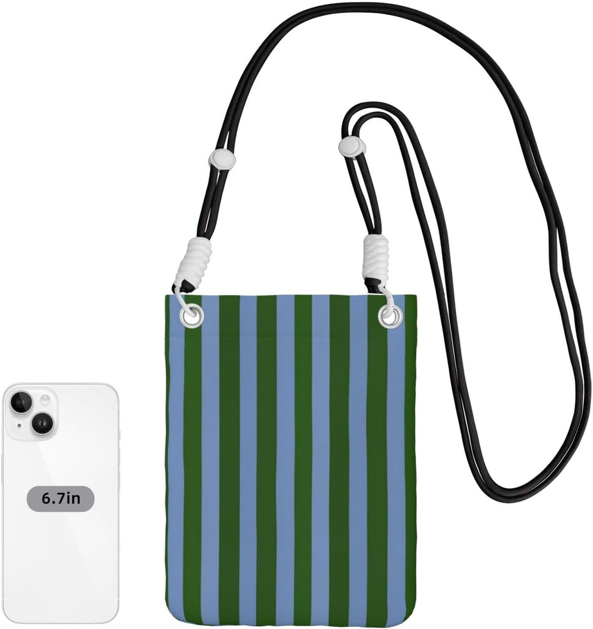 Women's Crossbody Phone Bag, Black Shoulder Strap, Adjustable Shoulder Strap, Vintage Sea Turtle Pattern