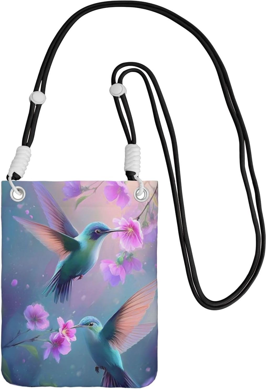 Women's Crossbody Phone Bag, Black Shoulder Strap, Adjustable Shoulder Strap, Vintage Sea Turtle Pattern