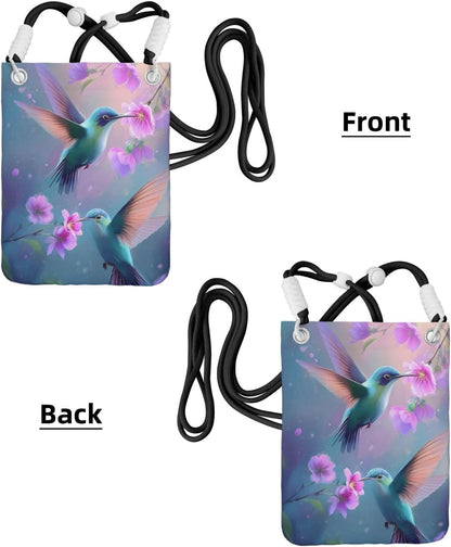 Women's Crossbody Phone Bag, Black Shoulder Strap, Adjustable Shoulder Strap, Vintage Sea Turtle Pattern