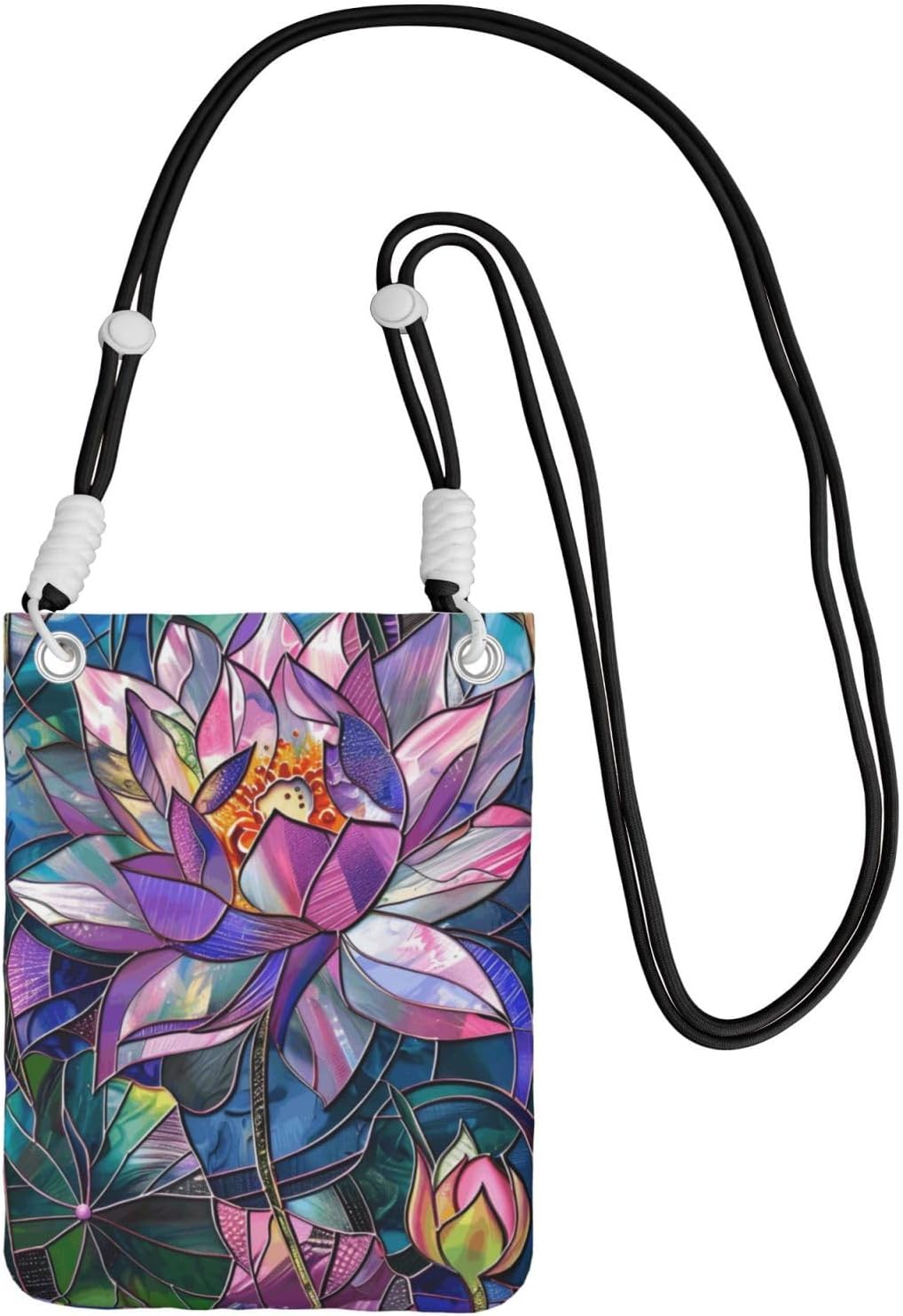 Women's Crossbody Phone Bag, Black Shoulder Strap, Adjustable Shoulder Strap, Vintage Sea Turtle Pattern