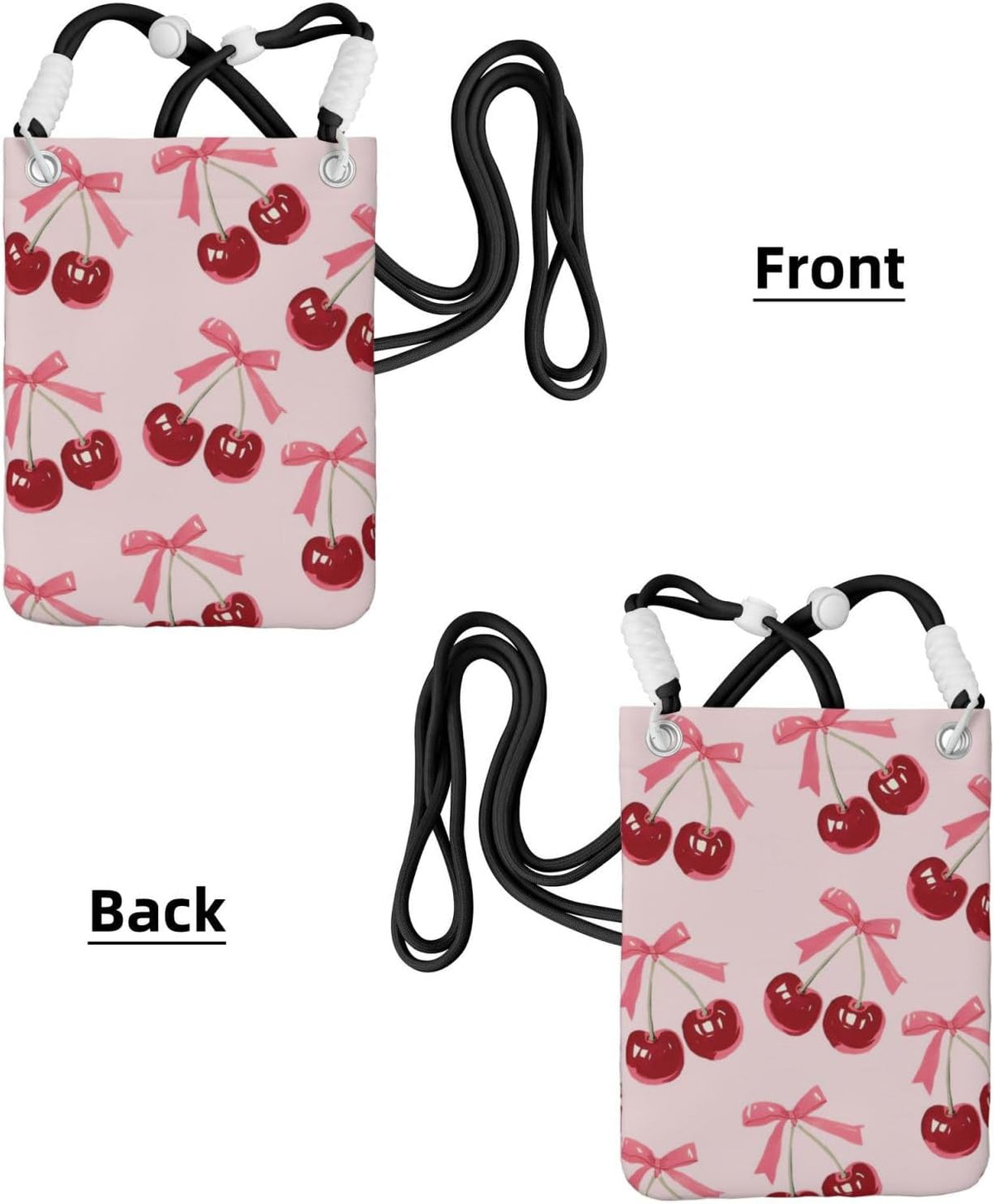Women's Crossbody Phone Bag, Black Shoulder Strap, Adjustable Shoulder Strap, Vintage Sea Turtle Pattern