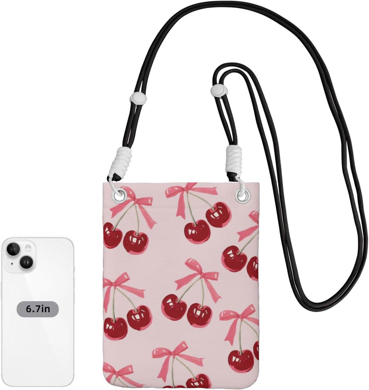 Women's Crossbody Phone Bag, Black Shoulder Strap, Adjustable Shoulder Strap, Vintage Sea Turtle Pattern