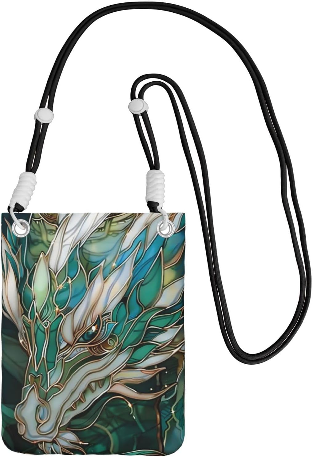 Women's Crossbody Phone Bag, Black Shoulder Strap, Adjustable Shoulder Strap, Vintage Sea Turtle Pattern