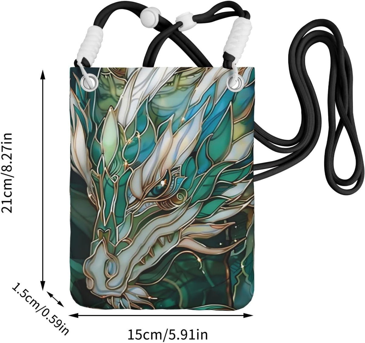 Women's Crossbody Phone Bag, Black Shoulder Strap, Adjustable Shoulder Strap, Vintage Sea Turtle Pattern