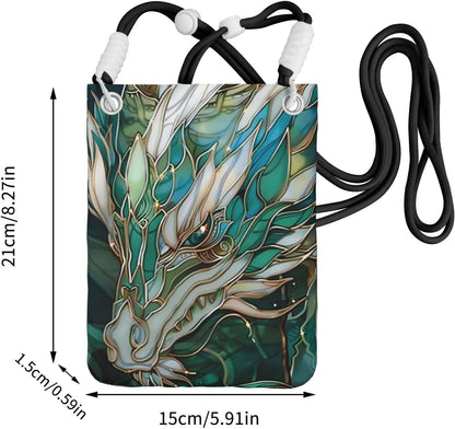 Women's Crossbody Phone Bag, Black Shoulder Strap, Adjustable Shoulder Strap, Vintage Sea Turtle Pattern