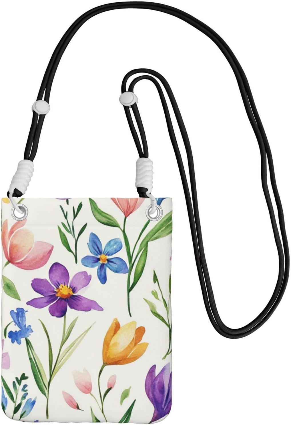 Women's Crossbody Phone Bag, Black Shoulder Strap, Adjustable Shoulder Strap, Vintage Sea Turtle Pattern