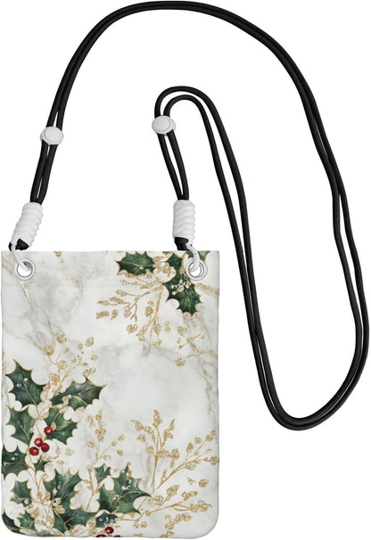 Women's Crossbody Phone Bag, Black Shoulder Strap, Adjustable Shoulder Strap, Vintage Sea Turtle Pattern