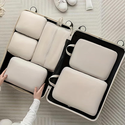 6PCS Compression Packing Cubes Set - Durable & Easy-Clean Travel Storage Bags for Luggage, New Year/Valentine’s Gift, Black