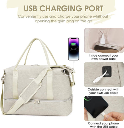 For Spirit Airlines Personal Item Bag Underseat Carry On Bag with Wet Pocket & Shoe Compartment & USB Charging Port