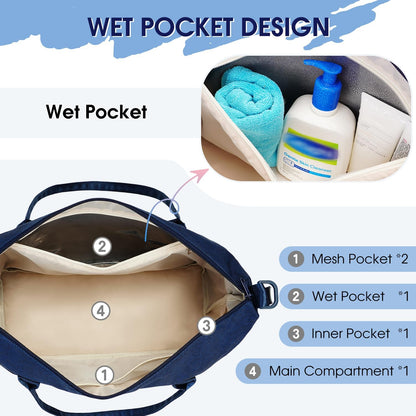 For Spirit Airlines Personal Item Bag Underseat Carry On Bag with Wet Pocket & Shoe Compartment & USB Charging Port