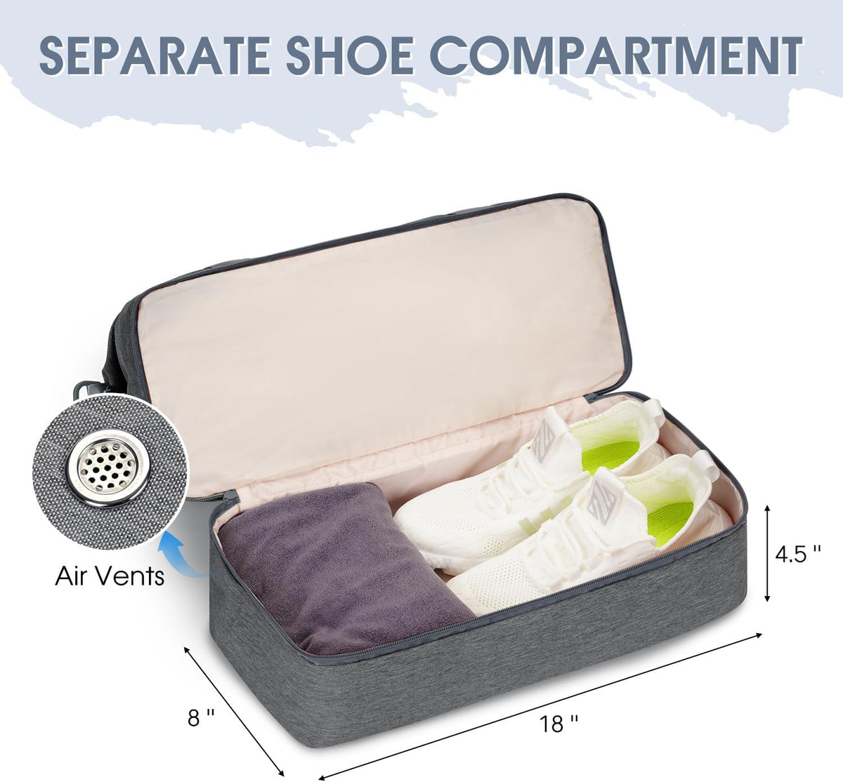 For Spirit Airlines Personal Item Bag Underseat Carry On Bag with Wet Pocket & Shoe Compartment & USB Charging Port
