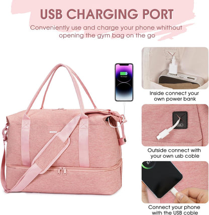 For Spirit Airlines Personal Item Bag Underseat Carry On Bag with Wet Pocket & Shoe Compartment & USB Charging Port