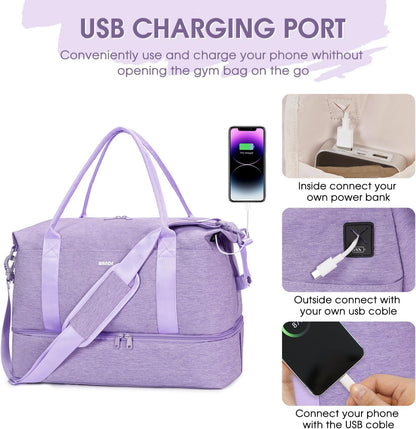 For Spirit Airlines Personal Item Bag Underseat Carry On Bag with Wet Pocket & Shoe Compartment & USB Charging Port