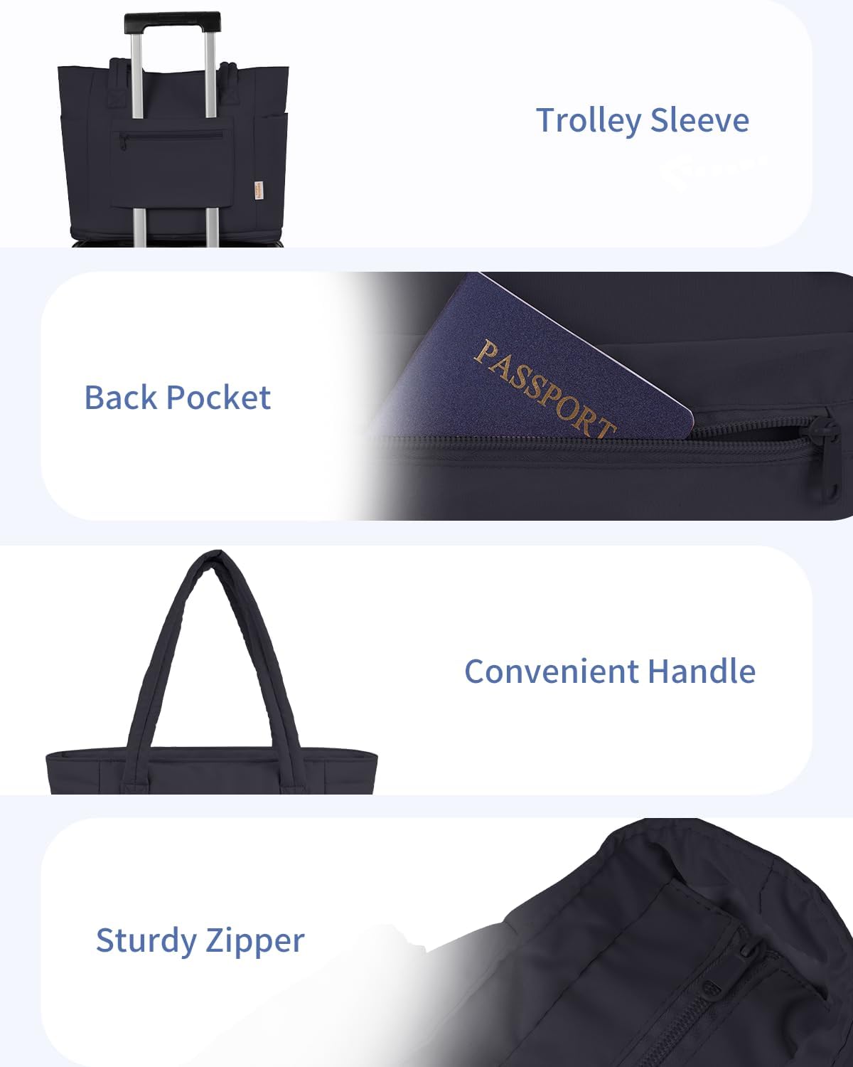 Travel Tote Bag for Women with Expandable Bottom & Laundry Bag, Fits 40oz Tumbler for Carry-On Work Gym