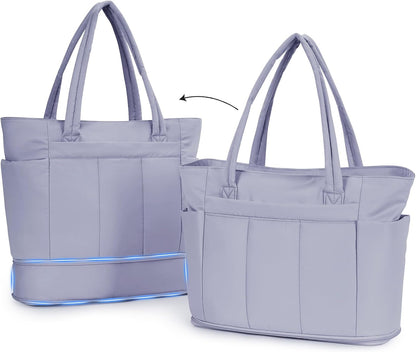 Travel Tote Bag for Women with Expandable Bottom & Laundry Bag, Fits 40oz Tumbler for Carry-On Work Gym