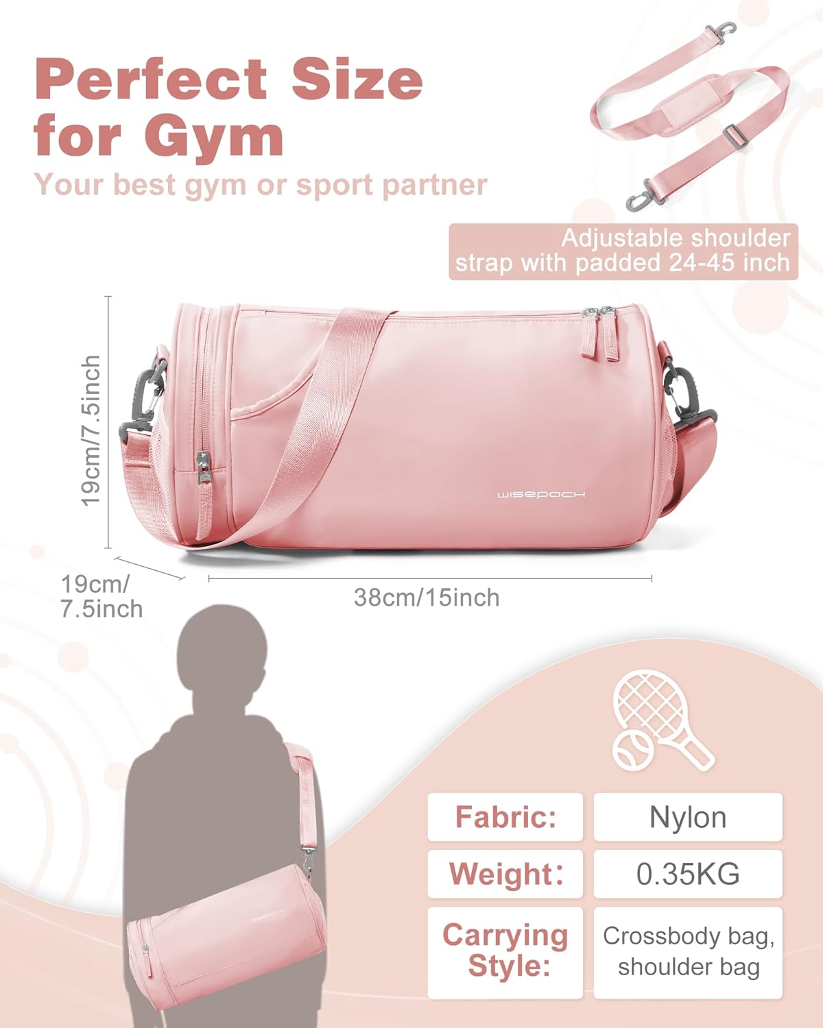 Gym Bag for Women and Men With Wet & Shoe Compartment - Small Duffle for Travel, Sport, Workout, Overnight Weekender - Carry-on Tote - Peacock Blue