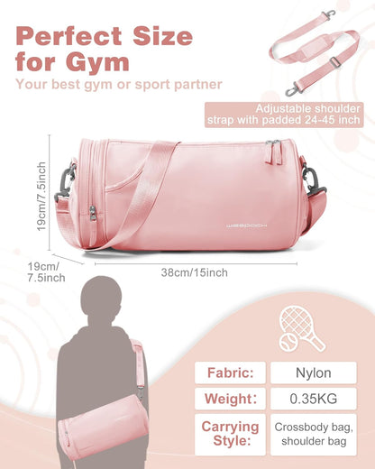 Gym Bag for Women and Men With Wet & Shoe Compartment - Small Duffle for Travel, Sport, Workout, Overnight Weekender - Carry-on Tote - Peacock Blue