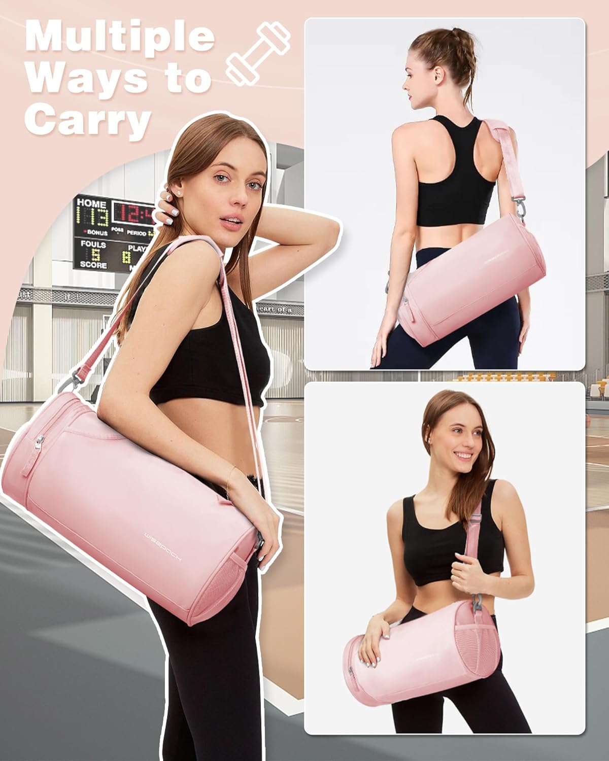 Gym Bag for Women and Men With Wet & Shoe Compartment - Small Duffle for Travel, Sport, Workout, Overnight Weekender - Carry-on Tote - Peacock Blue