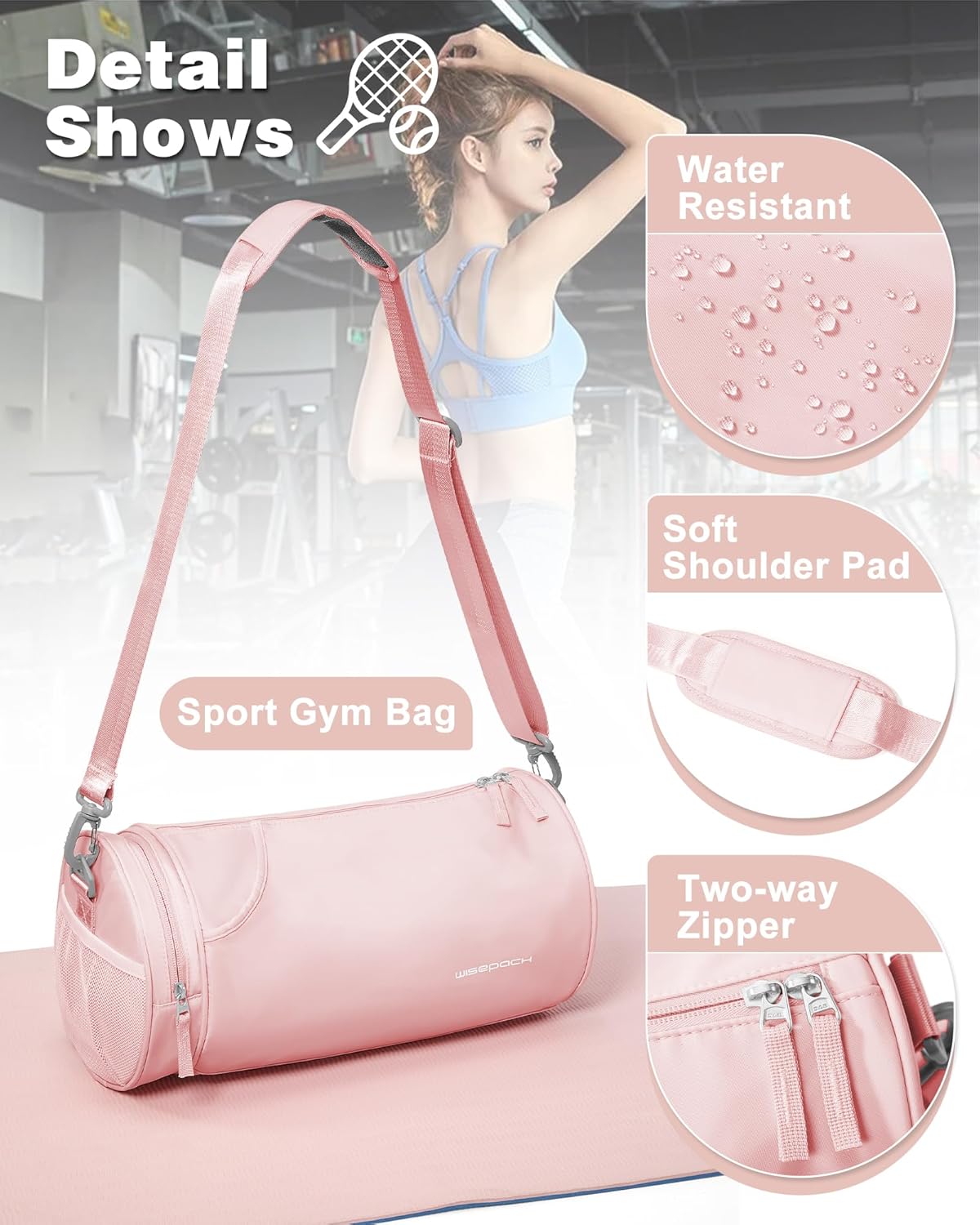 Gym Bag for Women and Men With Wet & Shoe Compartment - Small Duffle for Travel, Sport, Workout, Overnight Weekender - Carry-on Tote - Peacock Blue