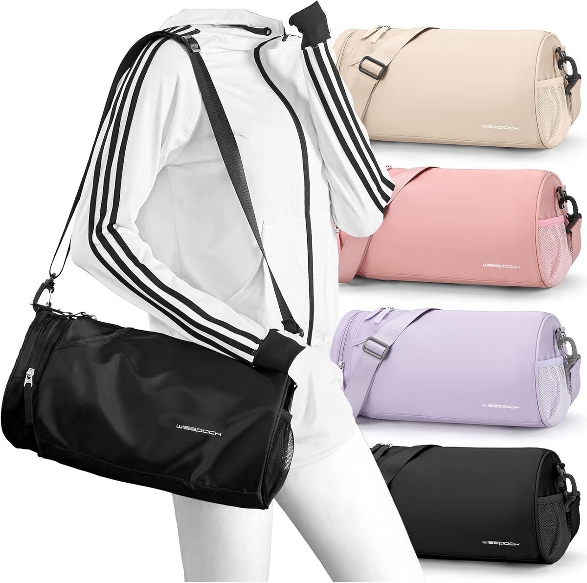 Gym Bag for Women and Men With Wet & Shoe Compartment - Small Duffle for Travel, Sport, Workout, Overnight Weekender - Carry-on Tote - Peacock Blue
