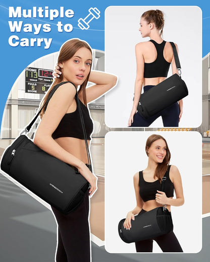 Gym Bag for Women and Men With Wet & Shoe Compartment - Small Duffle for Travel, Sport, Workout, Overnight Weekender - Carry-on Tote - Peacock Blue