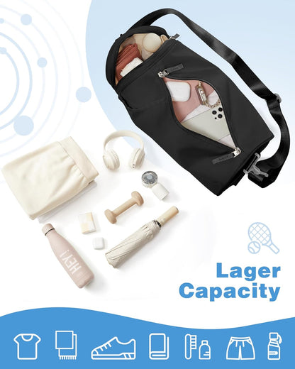 Gym Bag for Women and Men With Wet & Shoe Compartment - Small Duffle for Travel, Sport, Workout, Overnight Weekender - Carry-on Tote - Peacock Blue
