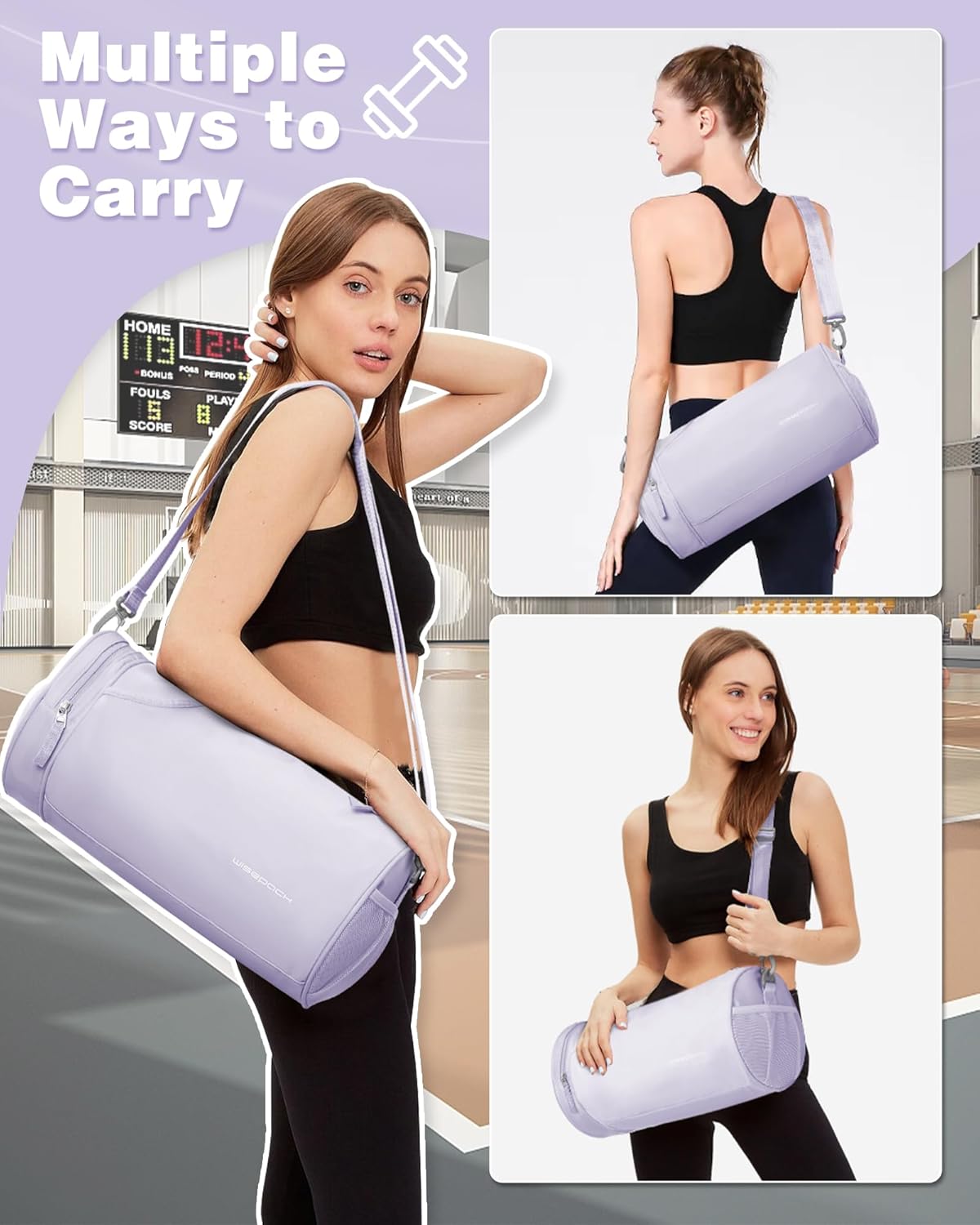 Gym Bag for Women and Men With Wet & Shoe Compartment - Small Duffle for Travel, Sport, Workout, Overnight Weekender - Carry-on Tote - Peacock Blue