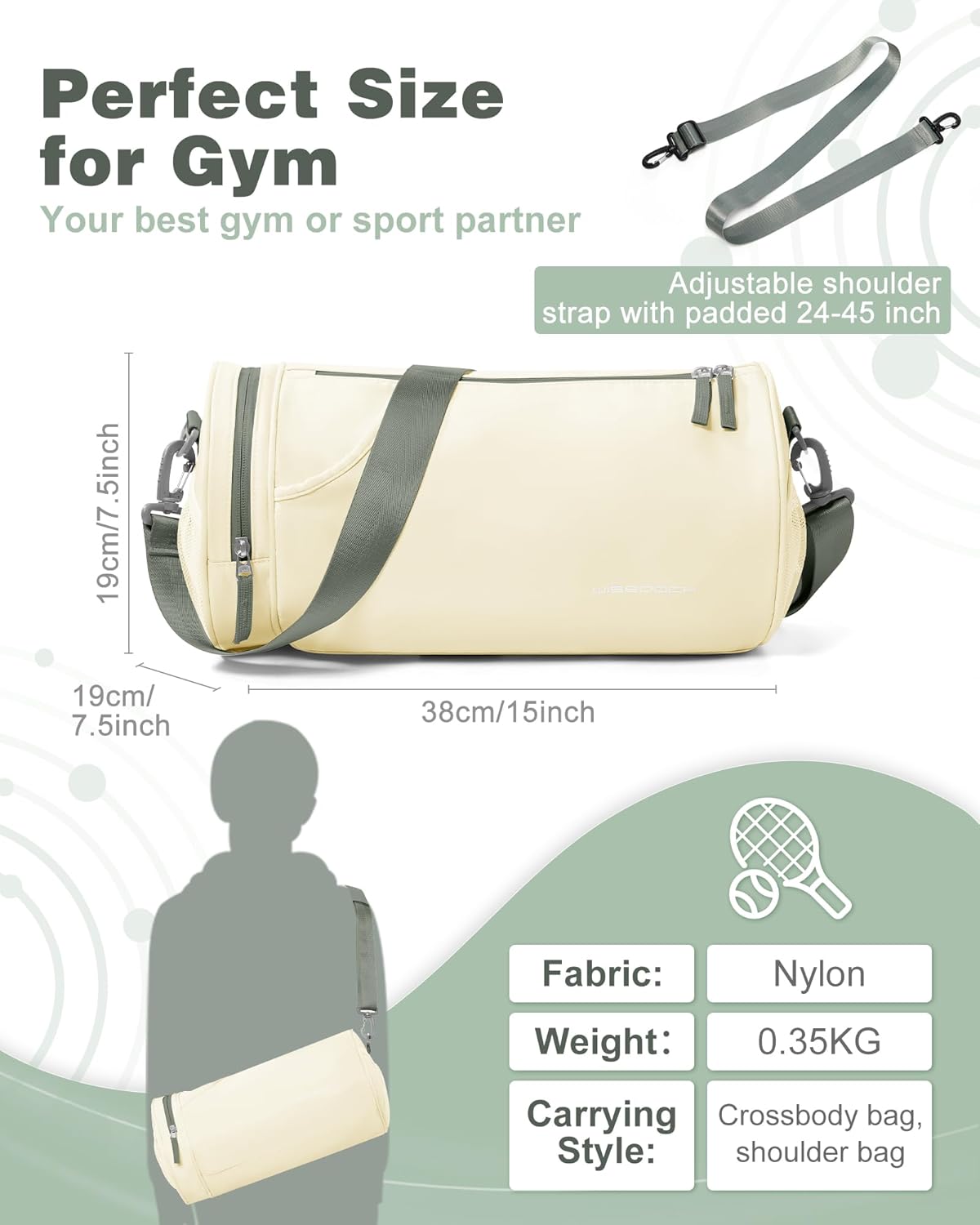 Gym Bag for Women and Men With Wet & Shoe Compartment - Small Duffle for Travel, Sport, Workout, Overnight Weekender - Carry-on Tote - Peacock Blue