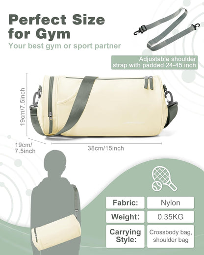 Gym Bag for Women and Men With Wet & Shoe Compartment - Small Duffle for Travel, Sport, Workout, Overnight Weekender - Carry-on Tote - Peacock Blue
