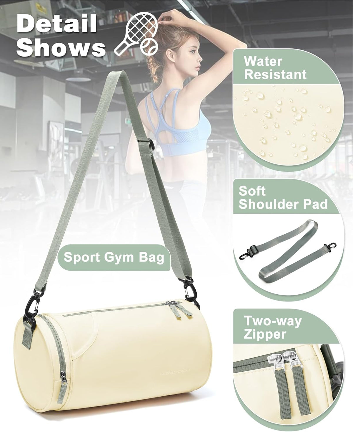 Gym Bag for Women and Men With Wet & Shoe Compartment - Small Duffle for Travel, Sport, Workout, Overnight Weekender - Carry-on Tote - Peacock Blue