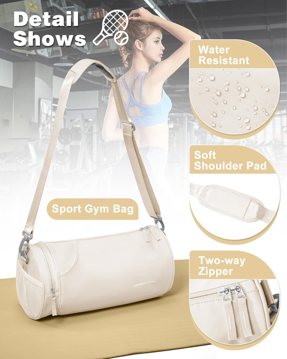 Gym Bag for Women and Men With Wet & Shoe Compartment - Small Duffle for Travel, Sport, Workout, Overnight Weekender - Carry-on Tote - Peacock Blue