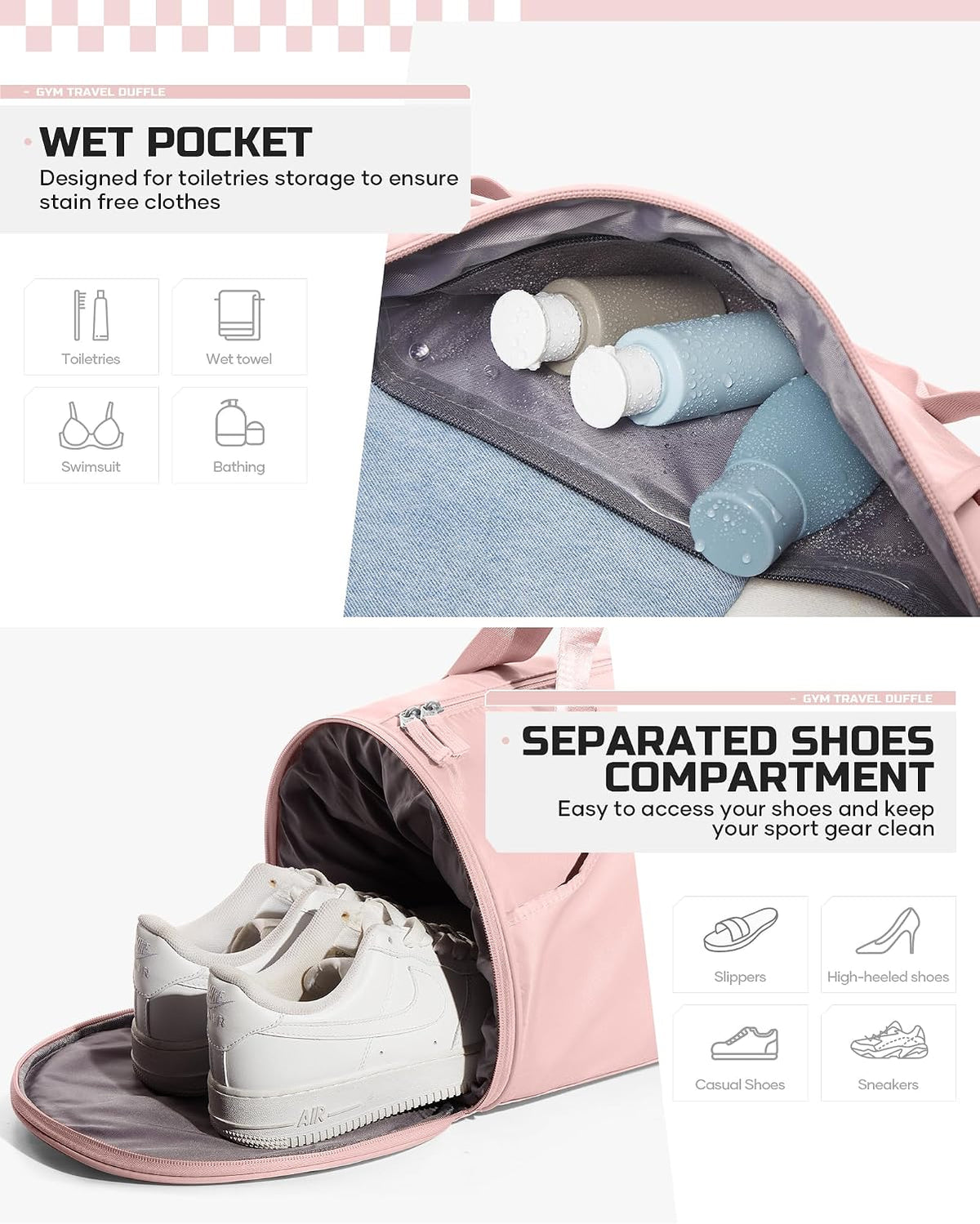 Gym Bag for Women and Men With Wet & Shoe Compartment - Small Duffle for Travel, Sport, Workout, Overnight Weekender - Carry-on Tote - Peacock Blue
