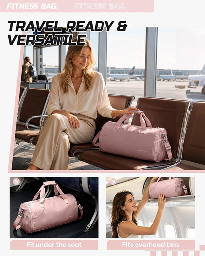 Gym Bag for Women and Men With Wet & Shoe Compartment - Small Duffle for Travel, Sport, Workout, Overnight Weekender - Carry-on Tote - Peacock Blue
