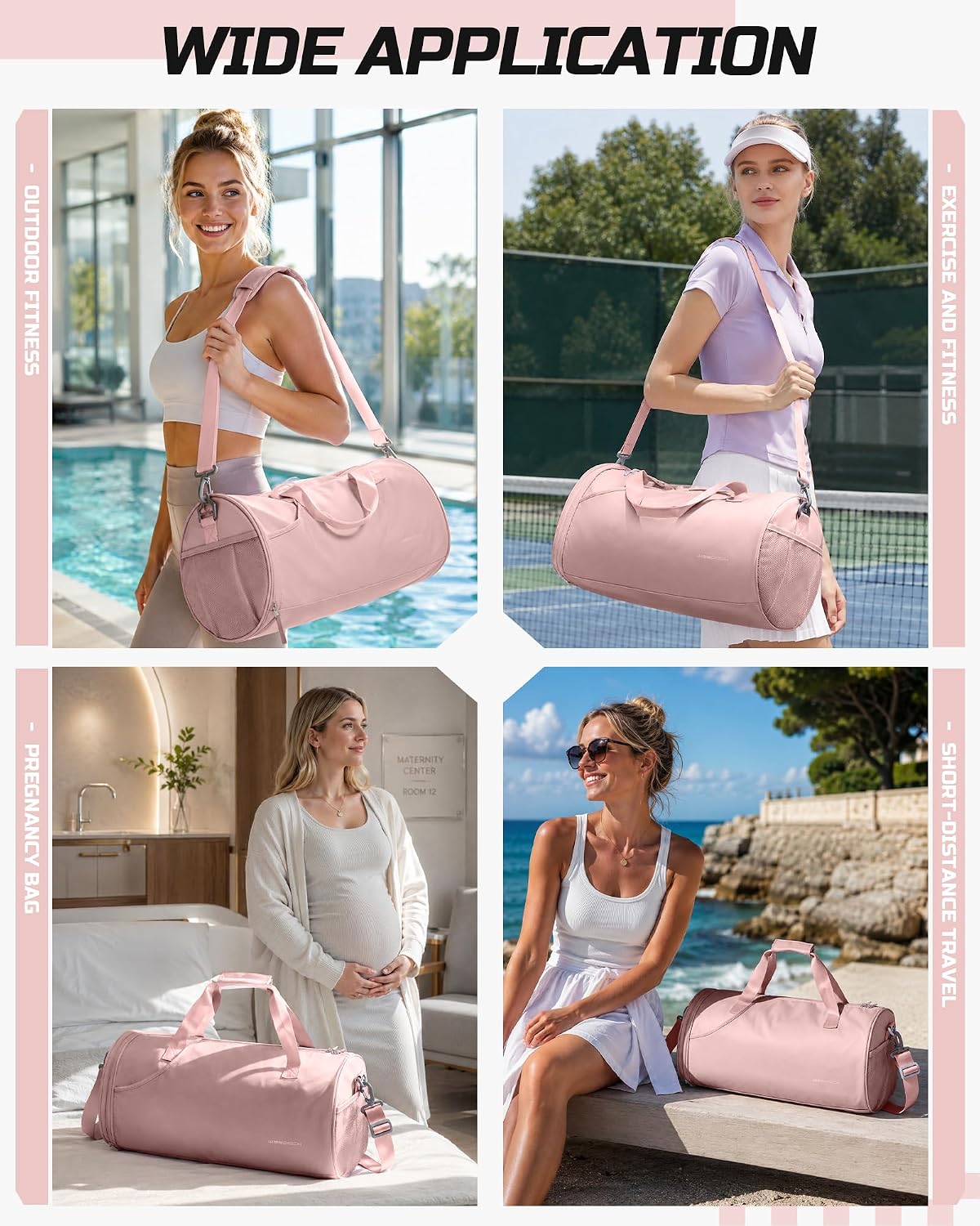 Gym Bag for Women and Men With Wet & Shoe Compartment - Small Duffle for Travel, Sport, Workout, Overnight Weekender - Carry-on Tote - Peacock Blue