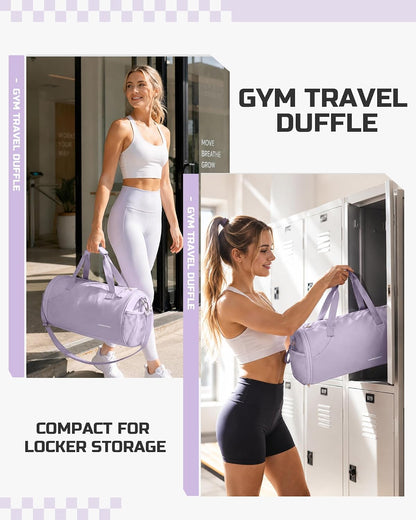 Gym Bag for Women and Men With Wet & Shoe Compartment - Small Duffle for Travel, Sport, Workout, Overnight Weekender - Carry-on Tote - Peacock Blue