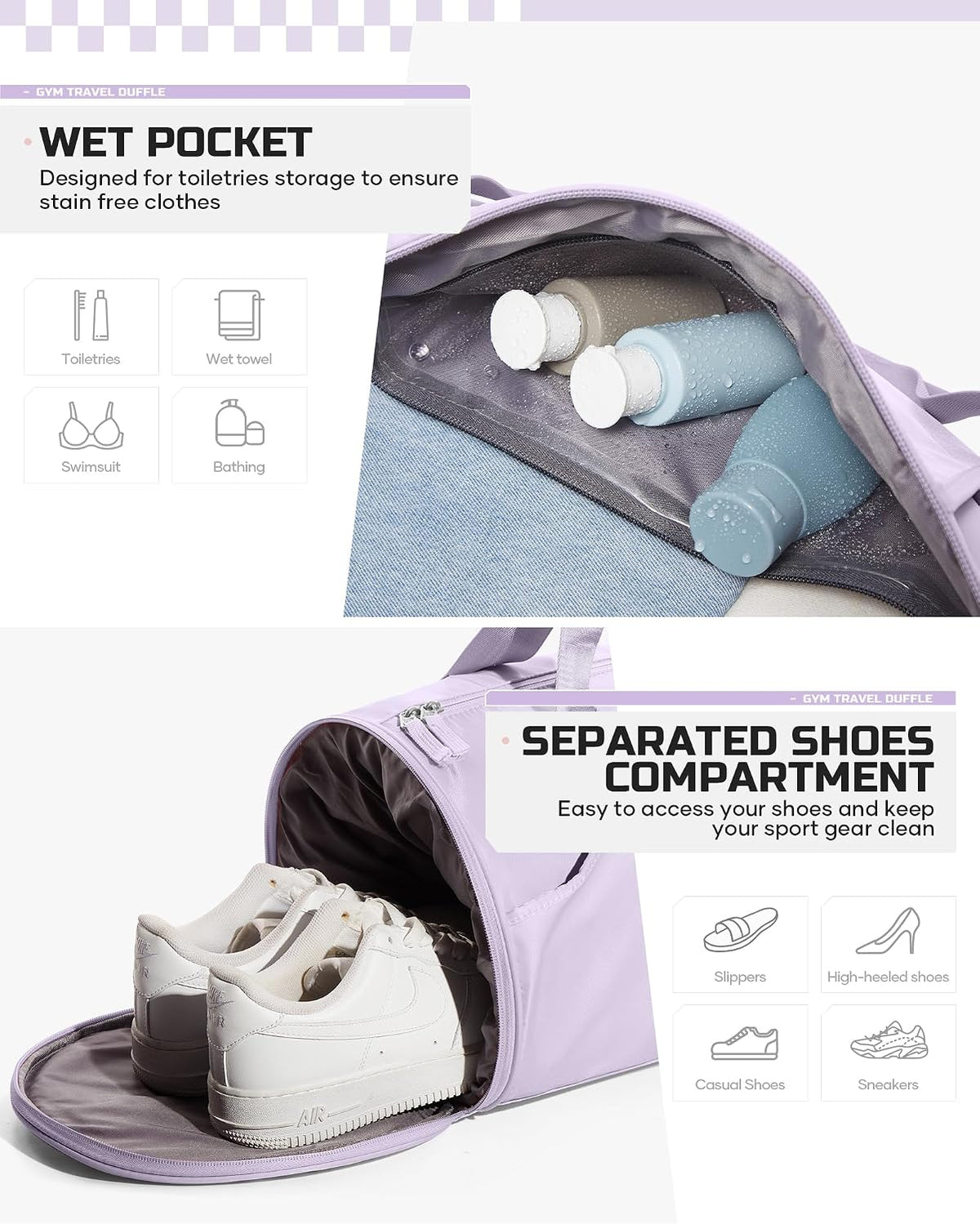 Gym Bag for Women and Men With Wet & Shoe Compartment - Small Duffle for Travel, Sport, Workout, Overnight Weekender - Carry-on Tote - Peacock Blue