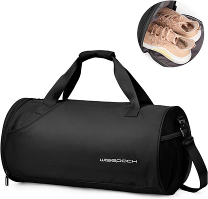 Gym Bag for Women and Men With Wet & Shoe Compartment - Small Duffle for Travel, Sport, Workout, Overnight Weekender - Carry-on Tote - Peacock Blue