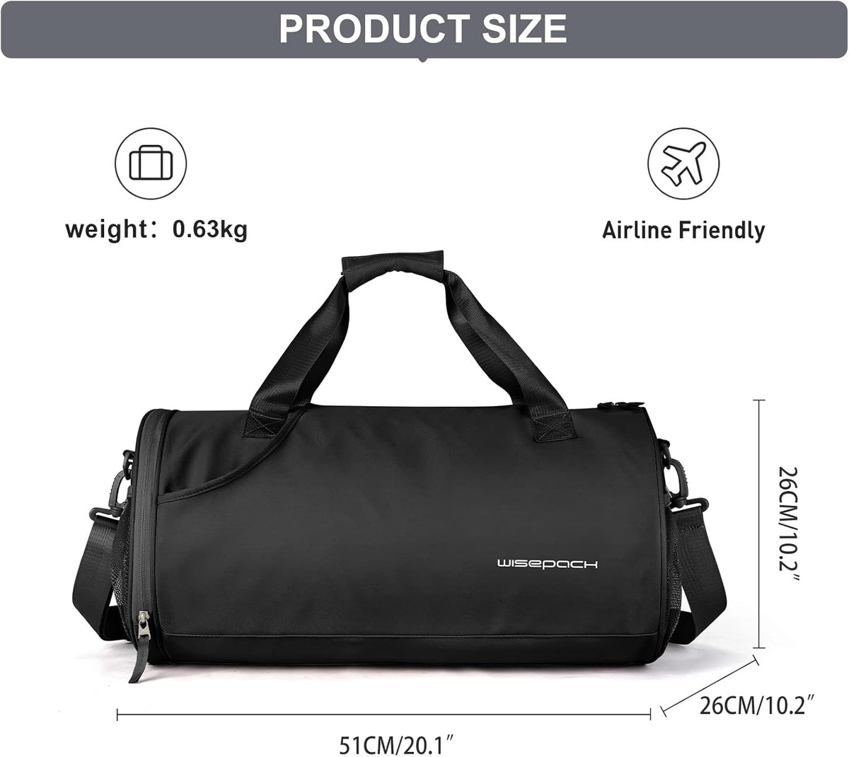 Gym Bag for Women and Men With Wet & Shoe Compartment - Small Duffle for Travel, Sport, Workout, Overnight Weekender - Carry-on Tote - Peacock Blue