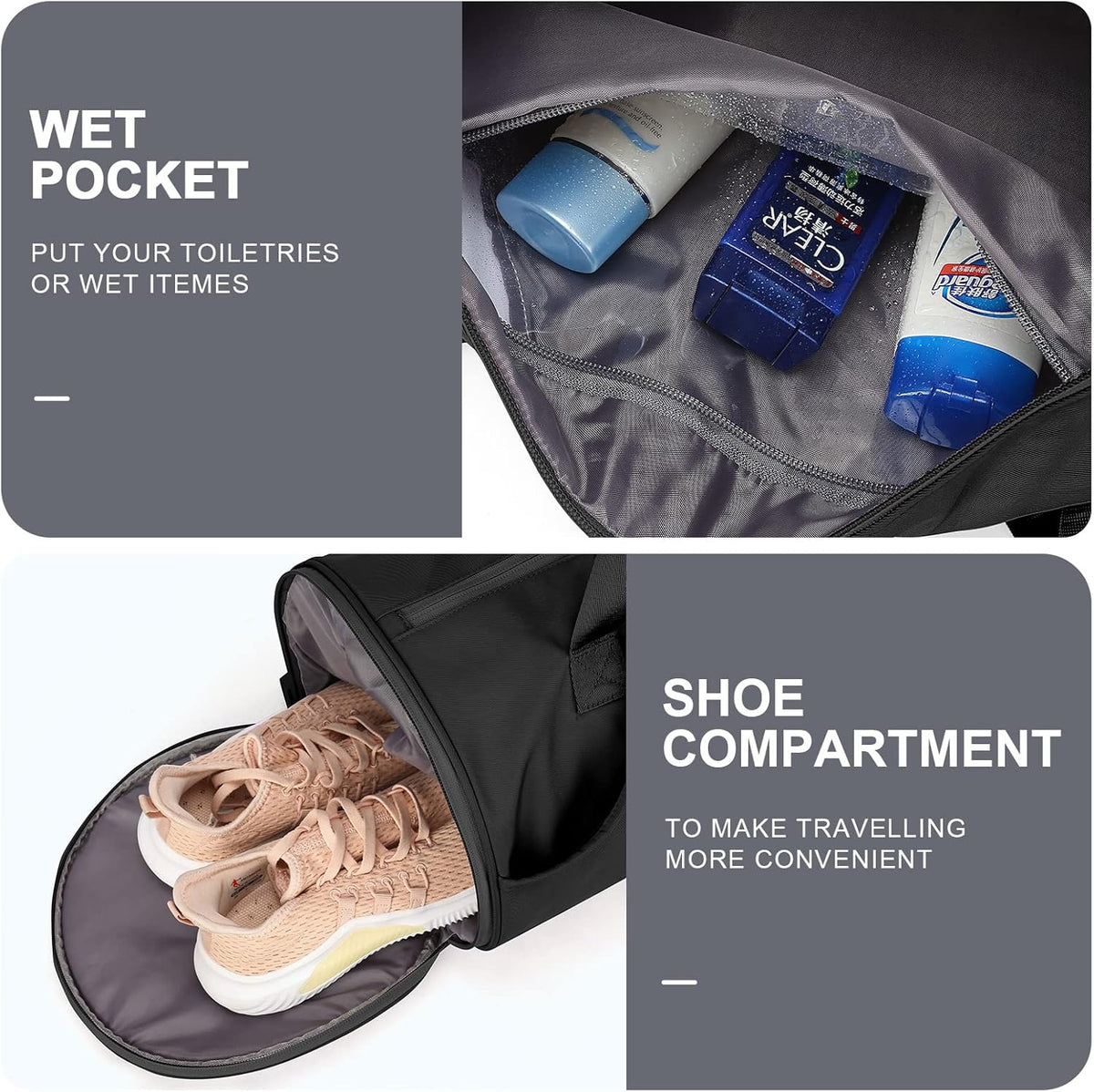 Gym Bag for Women and Men With Wet & Shoe Compartment - Small Duffle for Travel, Sport, Workout, Overnight Weekender - Carry-on Tote - Peacock Blue