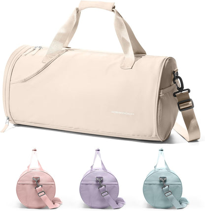 Gym Bag for Women and Men With Wet & Shoe Compartment - Small Duffle for Travel, Sport, Workout, Overnight Weekender - Carry-on Tote - Peacock Blue