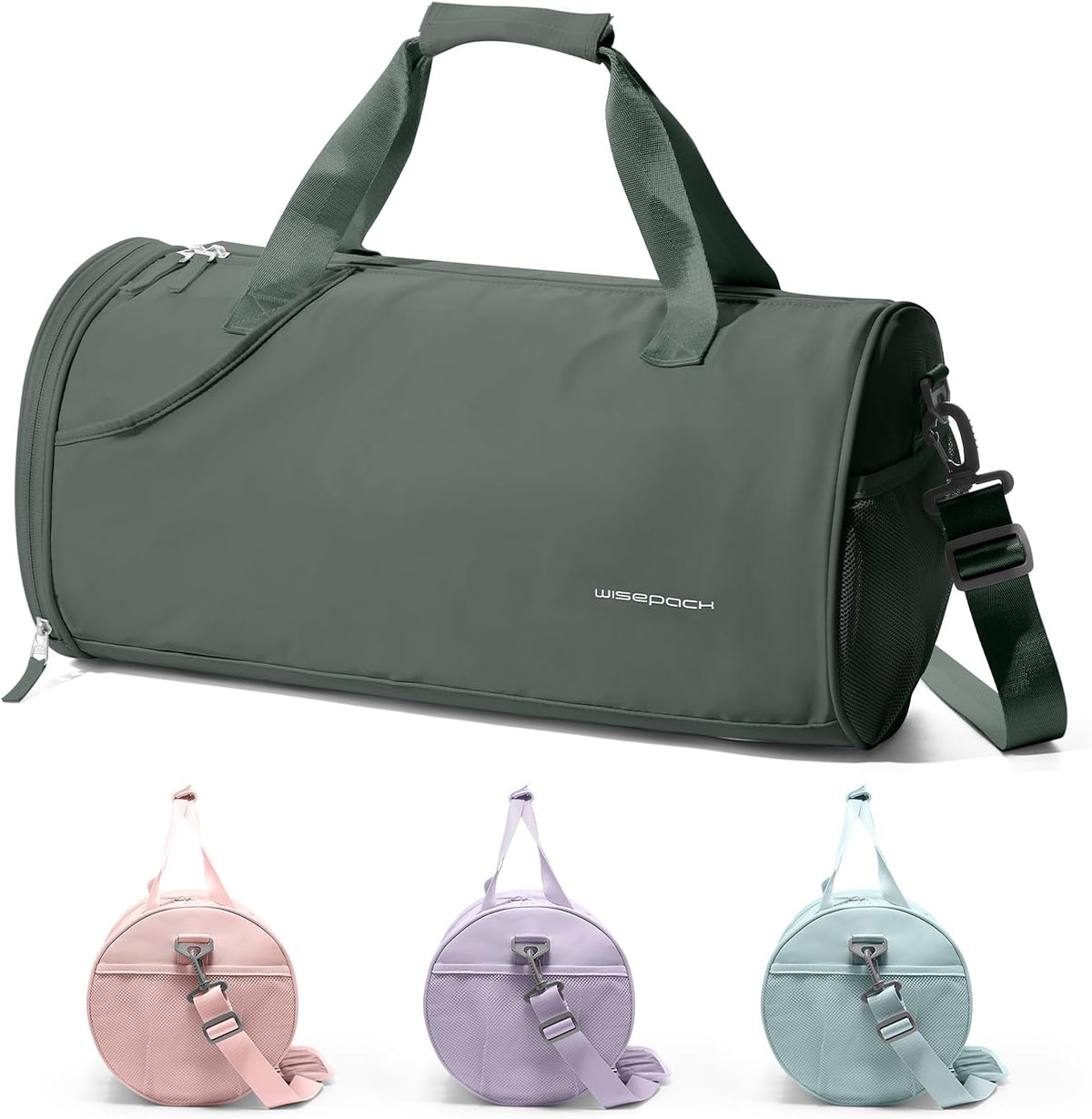 Gym Bag for Women and Men With Wet & Shoe Compartment - Small Duffle for Travel, Sport, Workout, Overnight Weekender - Carry-on Tote - Peacock Blue