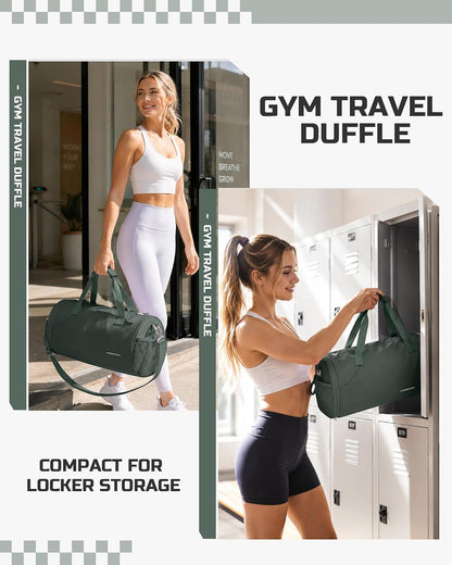 Gym Bag for Women and Men With Wet & Shoe Compartment - Small Duffle for Travel, Sport, Workout, Overnight Weekender - Carry-on Tote - Peacock Blue