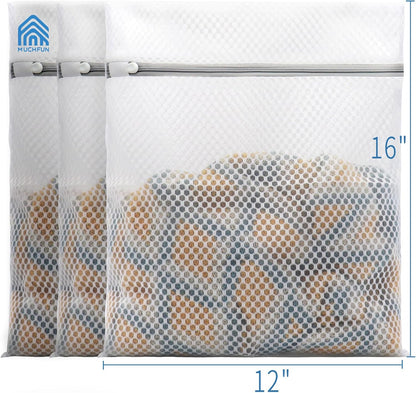 3Pcs Durable Honeycomb Mesh Laundry Bags for Delicates 12x16 Inches | (3 Medium)