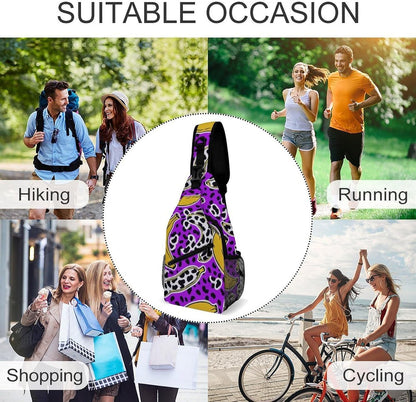 Fashion Sling Shoulder Backpack, Bag, Rustic Lodge Bear Moose Chest Sling Shoulder Backpacks Bags, Gym Bags Sack Daypack Outdoor Backpack for Men Women