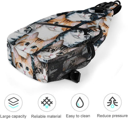 Fashion Sling Shoulder Backpack, Bag, Rustic Lodge Bear Moose Chest Sling Shoulder Backpacks Bags, Gym Bags Sack Daypack Outdoor Backpack for Men Women